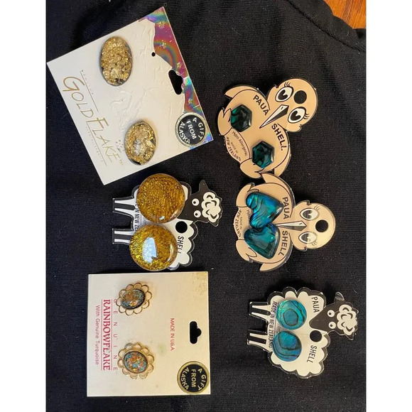 Rainbowflake and Paua Shell Earrings from Alaska and New Zealand - Picture 3 of 8